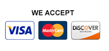 We accept Visa, Mastercard and Discover payments